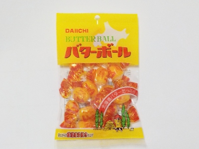 japan 岐阜県大垣市浅中3丁目134-1 大一製菓のバターボールを買いました。100均は懐かしい感じの商品が多いですね。