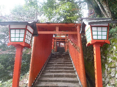 japan 島根県鹿足郡津和野池村1997-4 太鼓谷稲成神社の鳥居は長いですね。