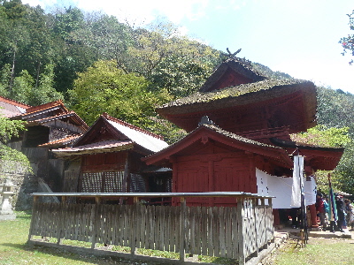 japan 島根県鹿足郡津和野町鷲原イ632-2 鷲原八幡宮で流鏑馬を見ました。