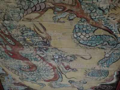 japan 島根県大田市大森町イ-1477 城上神社の鳴き龍はよく響きました。