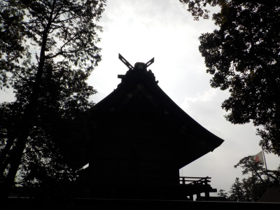 逆光の出雲大社