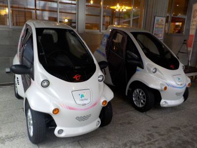 お正月の一畑薬師 電気自動車