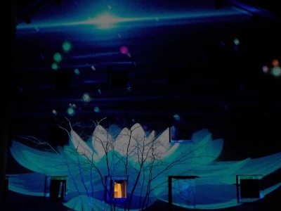 japan木綿街道でプロジェクションマッピングを見ました。3月蓮