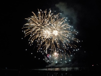 japan 島根県松江市宍道町宍道 宍道れんげ祭りの花火。 7月
