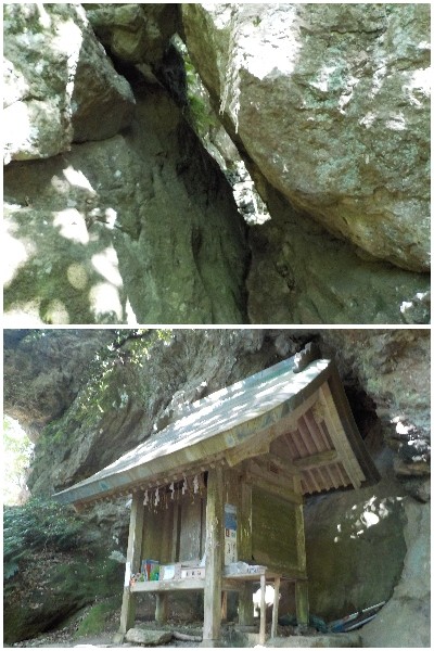 japan 島根県出雲市唐川町408番地 韓竈神社の岩の間を通るのはインパクトありますね。